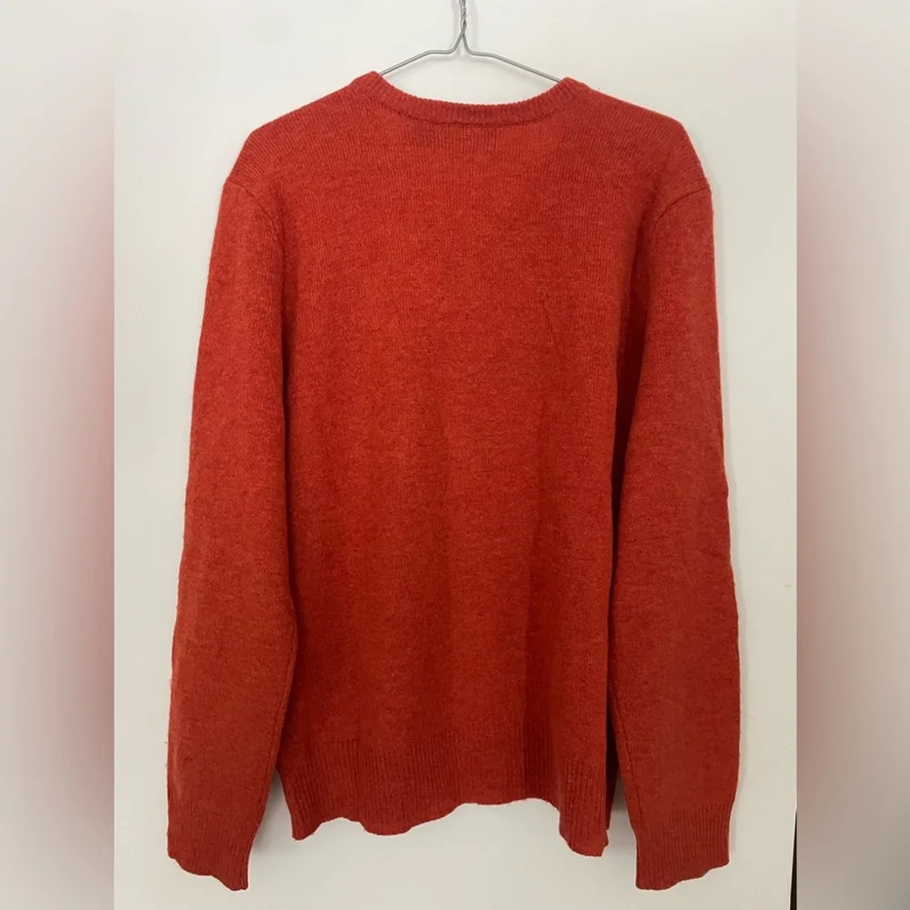 Polo Ralph Lauren 100% Lambswool V-Neck Sweater Burnt Orange Size M